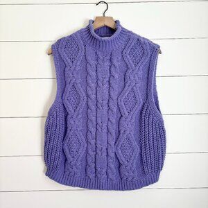 Vestique purple chunky knit sweater vest size large